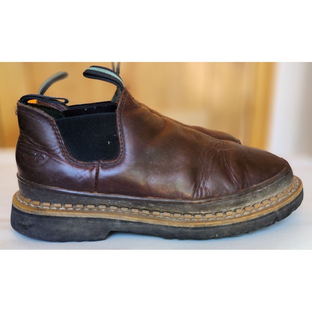 Georgia Giant Romeo Boots Sz 8.5 W Brown Leather GR262 Slip On Work Wear Farm
